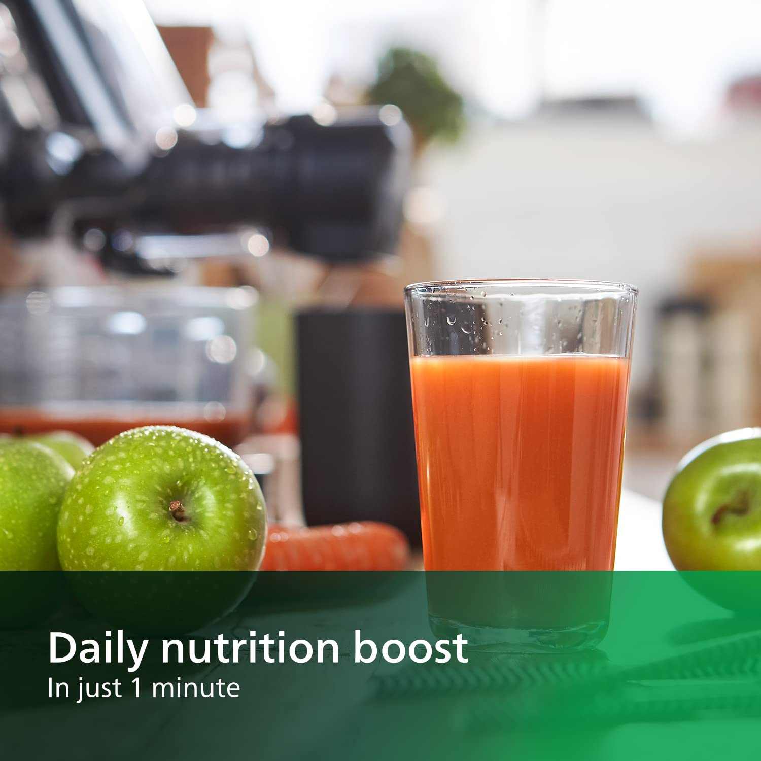 Philips Viva Collection Masticating Juicer, 150W, 1L, XL Tube, Quick Clean Technology, HomeID App, Dishwasher-safe Parts, Drip Stop, Easy Assembly, Compact Storage, Black (HR1889/71)