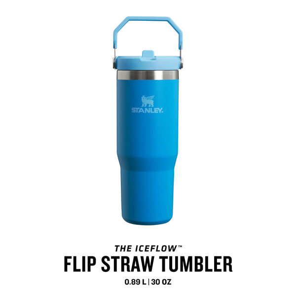 Stanley Flip Straw Tumbler 1.0 Water Bottle With Straw 0.89L - Keeps Cold For 12+ Hours - Easy To Carry - Dishwasher Safe - Stainless Steel Thermal Flask - BPA-Free Travel Mug - Navy