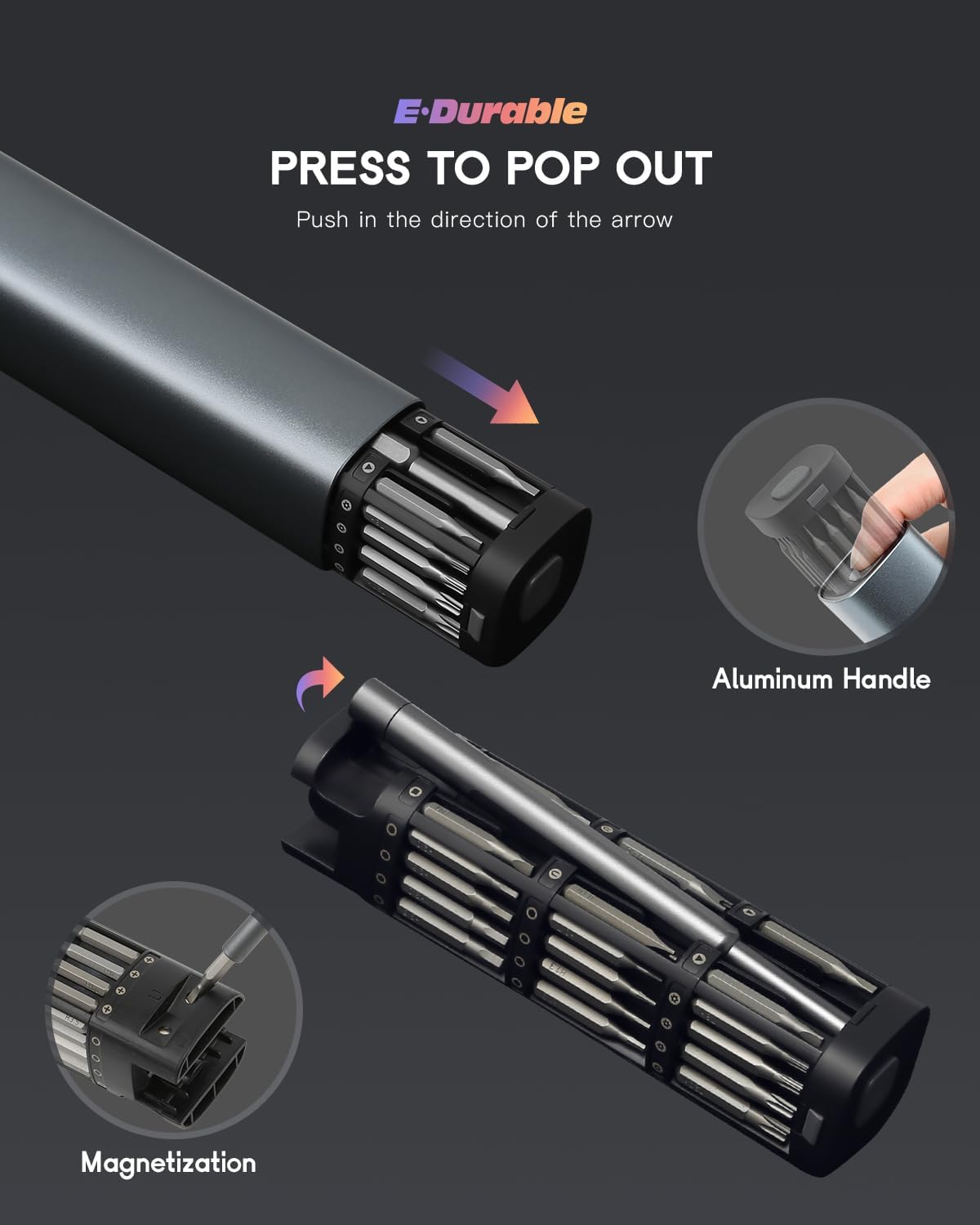 E·Durable 4pcs VDE Screwdriver Set, Magnetic Insulated Screwdriver Set to 1000v, Multifunctional Tool Kit Chrome Vanadium Screwdrivers TPR Handle for Home and Professional Use, Red