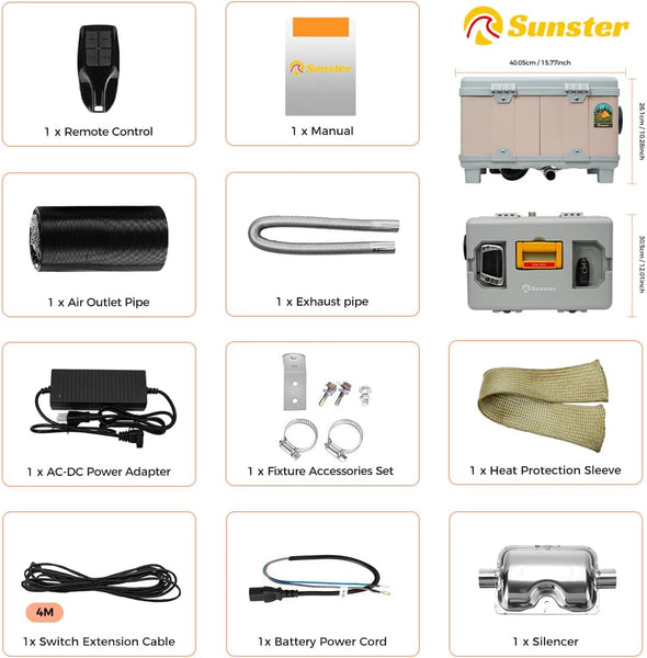 TB10 8KW DC 12V/AC 110-240V Diesel Air Heater, Toolbox Parking Diesel Heater with Bluetooth APP Control, Adaptive Plateau, Automatic Start Stop & Ventilation,for RV Campervan Home Car