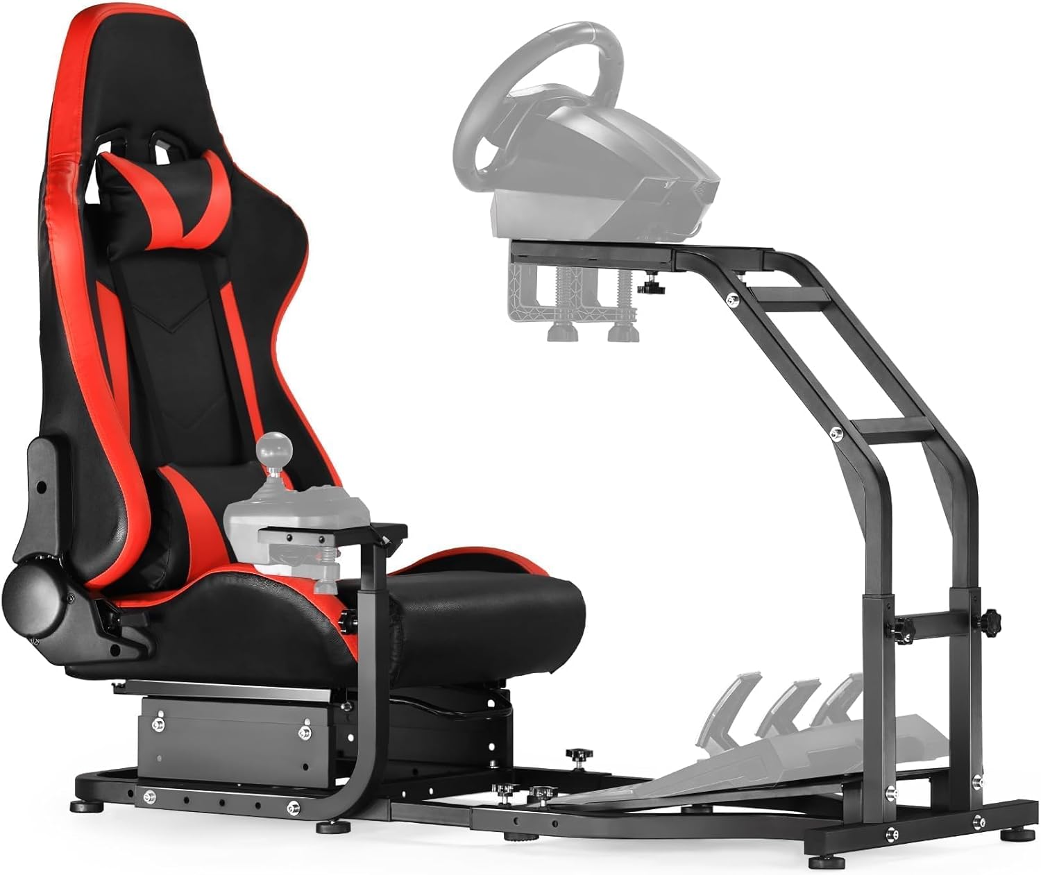 Anman Racing Simulator Cockpit Height Adjustable Racing Frame Driving Wheel Stand Compatible with Logitech G25, G27, G29, G920 Gaming Cockpit G25/G27/G29/G920 Without Wheel Shifter and Pedals