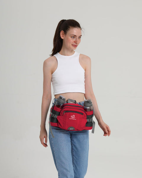 Waterfly Hiking Waist Pack Bum Bag Waist Bag with Bottle Holder Running Bag for Camping Climbing Travel Cycling and Dog Walking