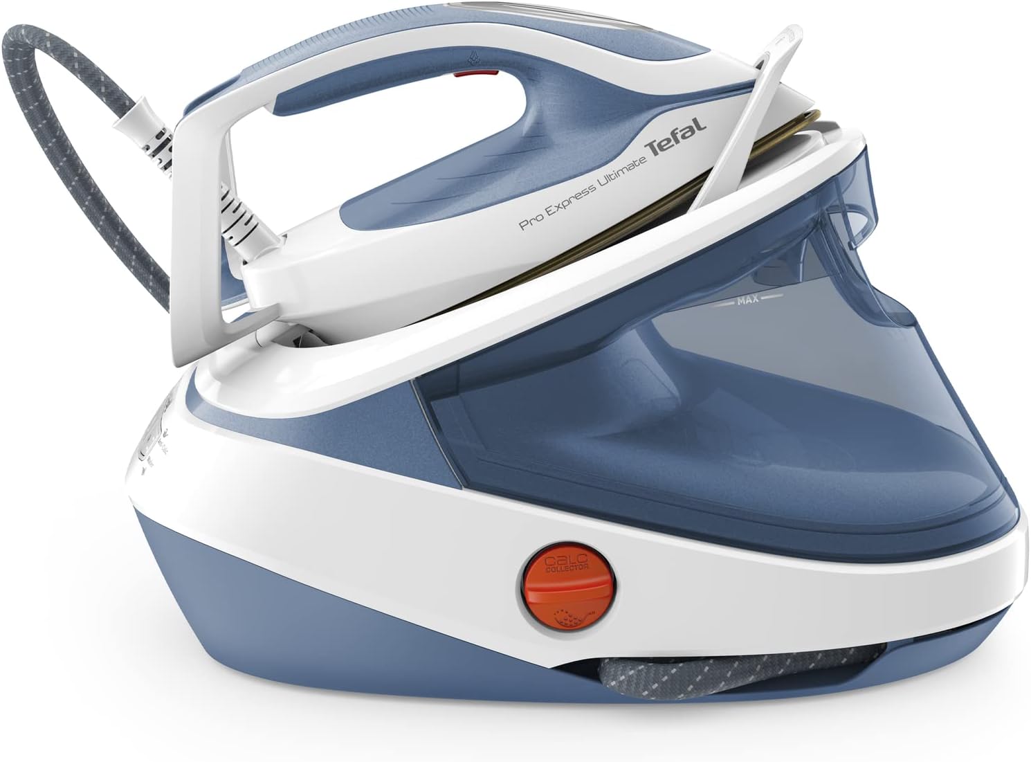 Tefal Pro Express Ultimate II, GV9710, High Pressure Steam Generator Iron, 2700W, 580g/min Steam Boost, 155 g/min cont. steam output, 7.6 Bar Pressure, GV9710 Pro Express Ultimate II, Blue & White