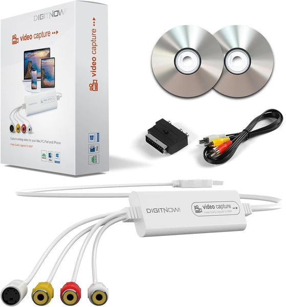 DIGITNOW! USB 2.0 Video Capture Card- Pro+ Version VHS to digital converter 1080P 30Hz, suitable for Mac OS,Android, WinXP/7/8/10