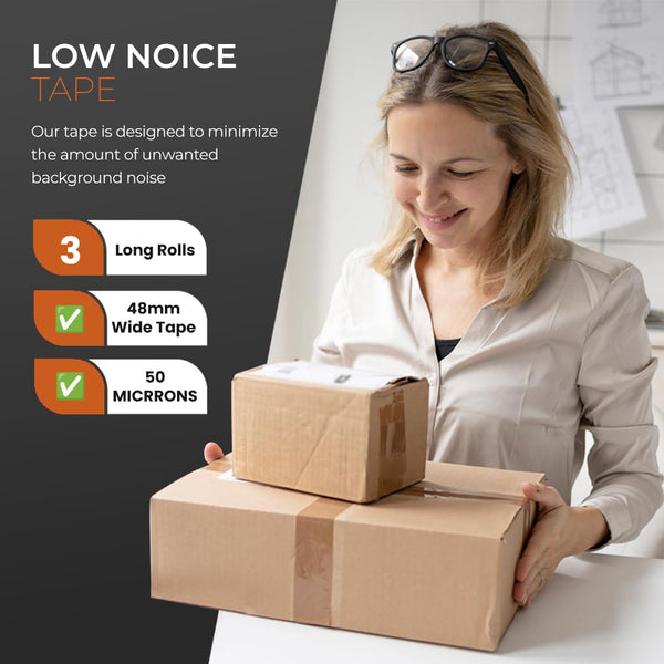 K-MART Packaging Tape, Industrial Duty Brown Parcel Tape 6 Rolls With Low Noise - 48mm X 66m, Secure Sticky Brown Tape For Box Packaging, Moving Boxes, Packing Tape Strong For Moving House (6 rolls)