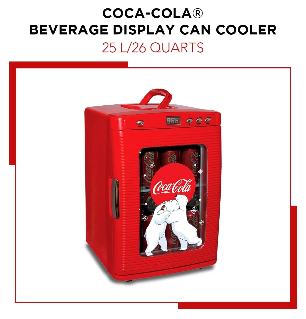 Coca Cola Mini Fridge For Bedrooms 5L Retro Vending Machine Style Cool Box 10 Can Quiet Mini Fridges with Display Window For Coke Beverages Food Drinks Home 12v Portable Cooler Box, Red