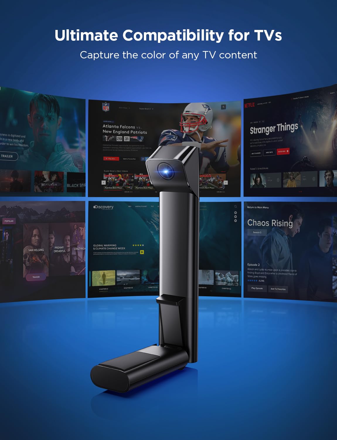 Govee TV Backlight 3 Lite with Fish-Eye Correction Function Sync to 55-65 Inch TVs, 3.6m RGBICW Wi-Fi TV LED Backlight with Camera, 4 Colours in 1 Lamp Bead, Voice and APP Control, Adapter