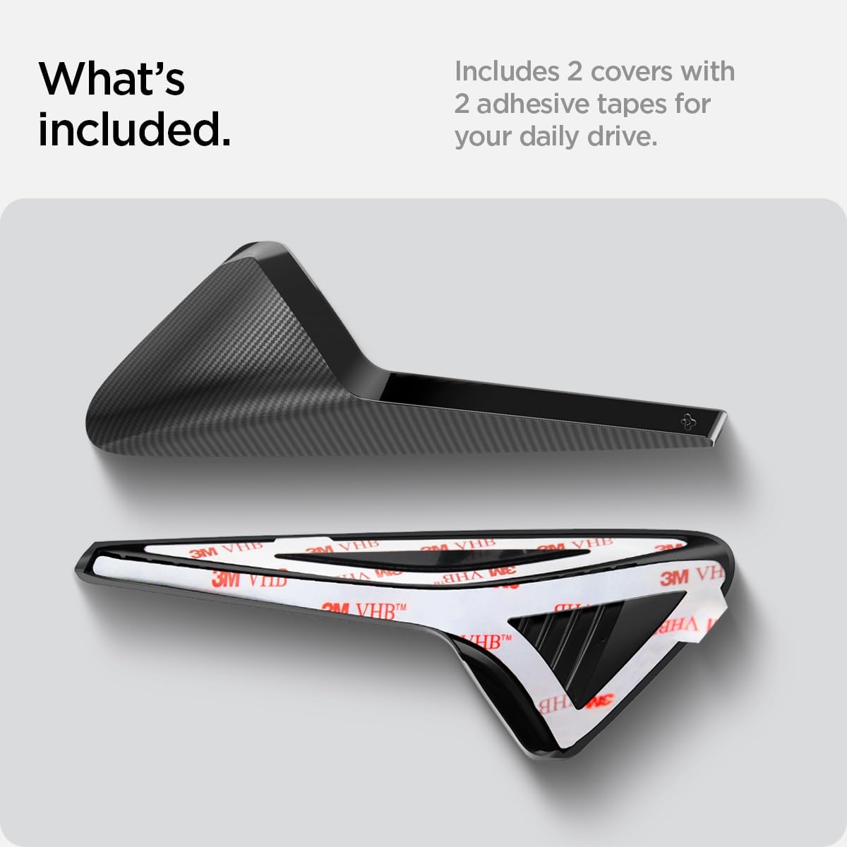 Spigen Tesla Model 3 2024 - Current Highland Side Camera Protection Cover Designed for Tesla Model 3 Accessories - 2 Pack, Carbon