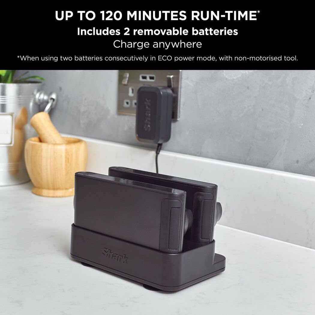 Shark Stratos Cordless Stick Vacuum Cleaner with Anti Hair Wrap Plus, Clean Sense IQ & Anti-Odour Technology, 60 Mins Run-Time, Removable Battery, Charcoal/Rose Gold IZ400UK