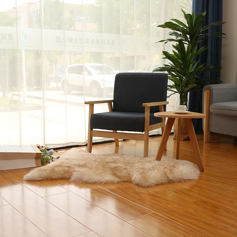 Altlue Genuine Sheepskin Rug - Natural Full Sheepskin Throw (70x100cm)