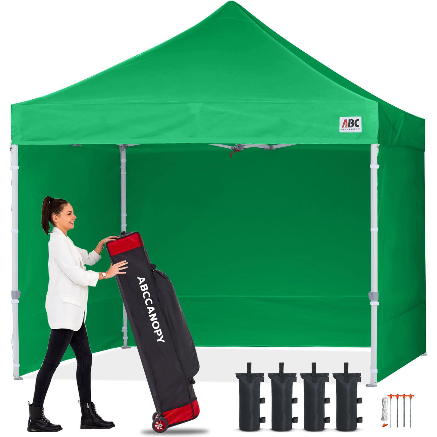 ABCCANOPY 3x6M Pop Up Gazebo Canopy Commercial Tents Market stall with 4 Removable Sidewalls and Roller Bag Bonus 4 Weight Bags (Grey)