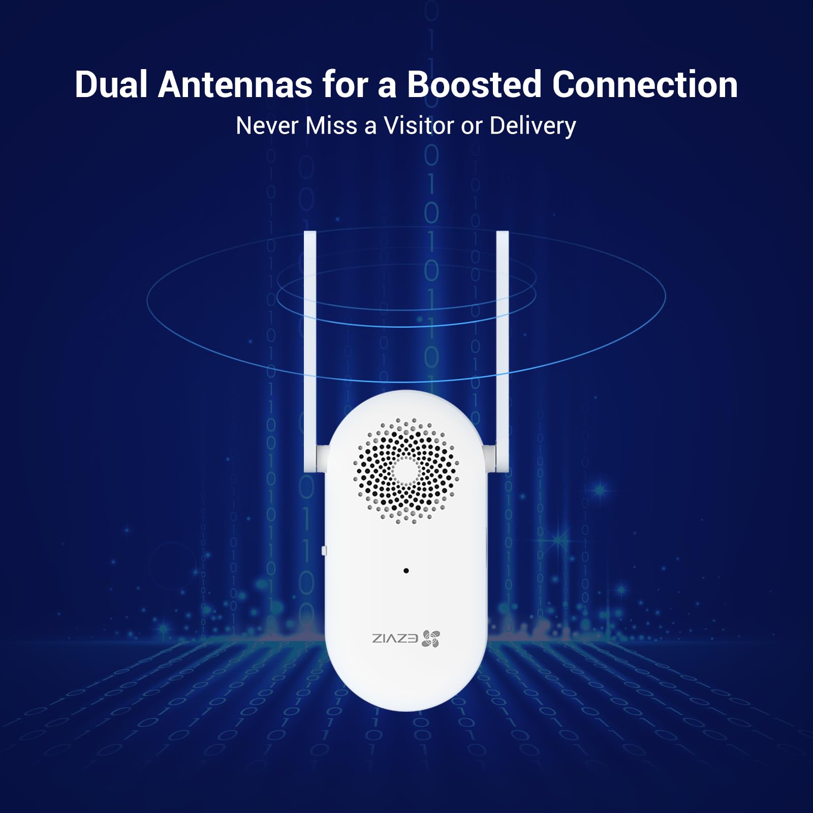 EZVIZ 2K Solar Doorbell Camera Removal-Free Charging No Monthly Fee, 32GB Local Storage, 162° Wide View, Wireless & Wired, Colour Night Vision, AI Detection, Front Door Camera (HP3 Pro)