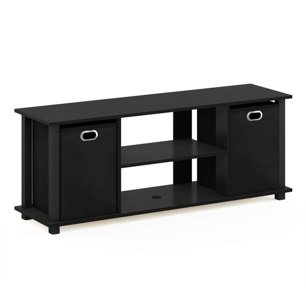 FURINNO TV Entertainment Center, 13054BK/BK, Black/Black, one size, 105.92 (W) x 40.13 (H) x 29.72 (D) cm