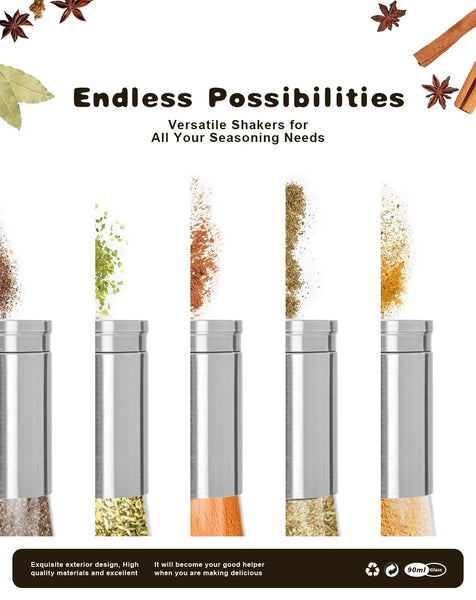 Salt and Pepper Grinder Set, Adjustable Coarseness Salt Shakers, Premium Ceramic Glass Body Salt and Pepper Mills [Without Spice Content]