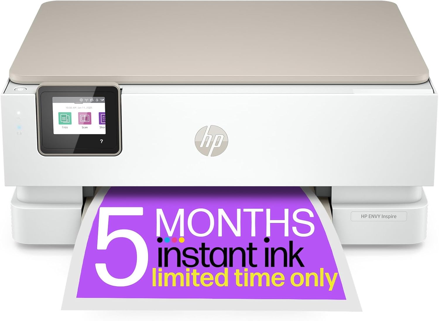 HP ENVY Inspire 7220e All-in-One Wireless Colour Printer | 5 months free Instant Ink limited time only | White | 2-sided printing | Touchscreen | Self-healing Wi-Fi