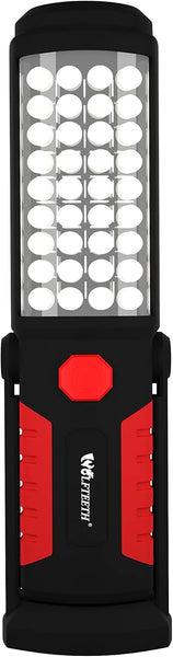 Wolfteeth LED Torches, 36+5 Magnetic Work Light Portable Flashlight Inspection Lamp Camping Light, 360 Degree Hanging Rotary Hook and 270 Degree Magnet Stand Base for Home Work Emergency Use 7192