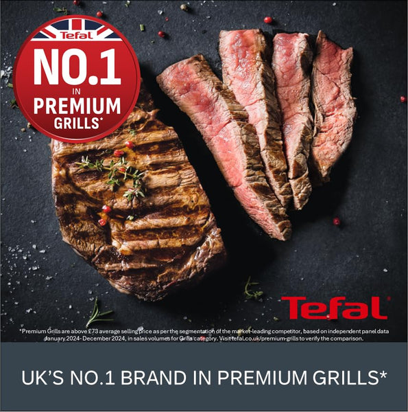 Tefal GC722D40 Optigrill Plus X-Large Grill with 9 Automatic Settings and Cooking Sensor, Non Stick Removable Plates, Automatic Settings and Cooking Sensor, Stainless Steel, Xl