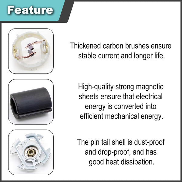 2 Pcs 545 Micro Motor DC 3.7-7.4 V 23500 RPM Long Shaft High Torque Gear RC Power Wheel Mini/Small Motor with Spring Wire, for RC Toy Car/Robot/Mini Fan/Electric Drill/UAV/DIY/Test