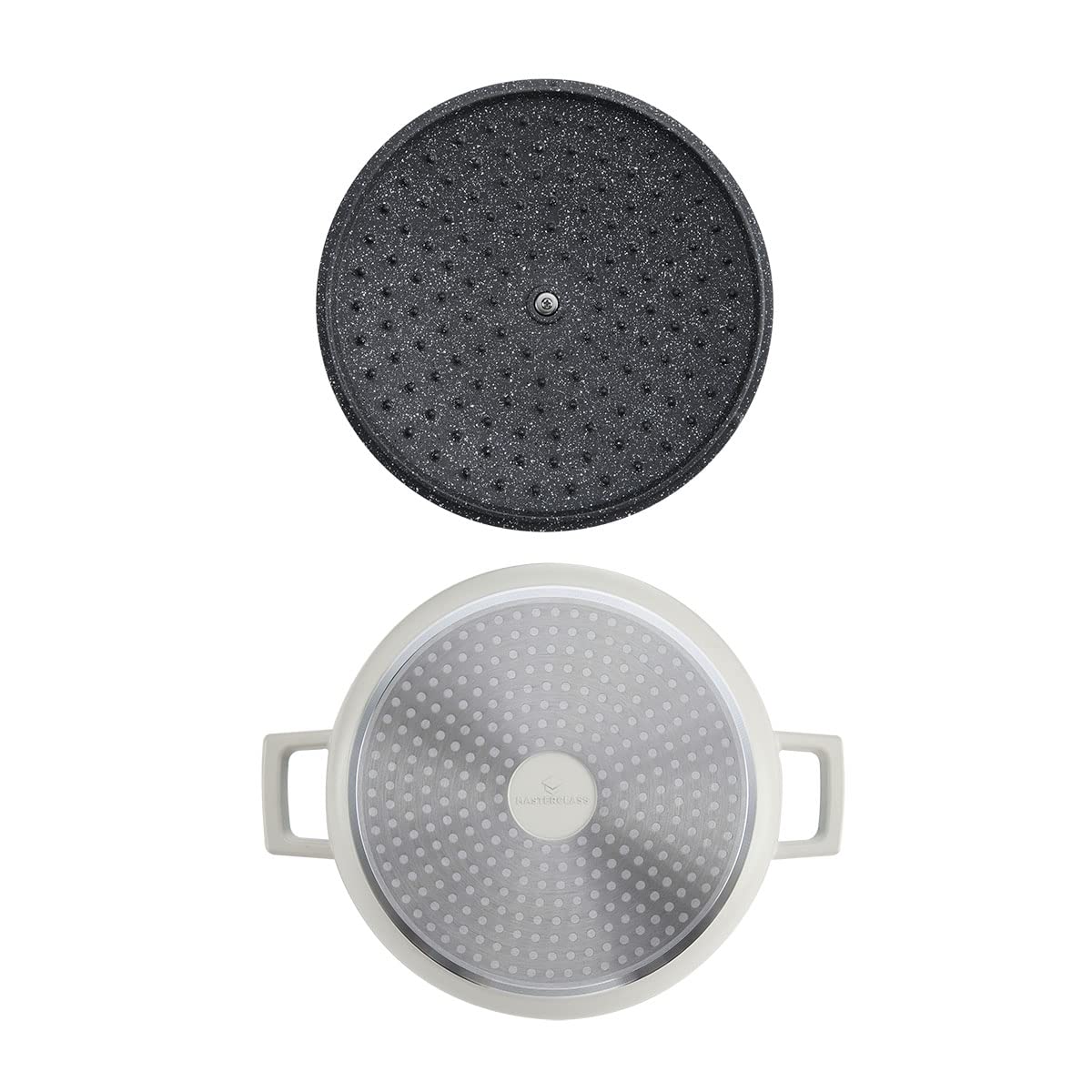 MasterClass Casserole Dish With Lid, Medium 4L/24 cm, Lightweight Cast Aluminium, Induction Hob And Oven Safe, Black