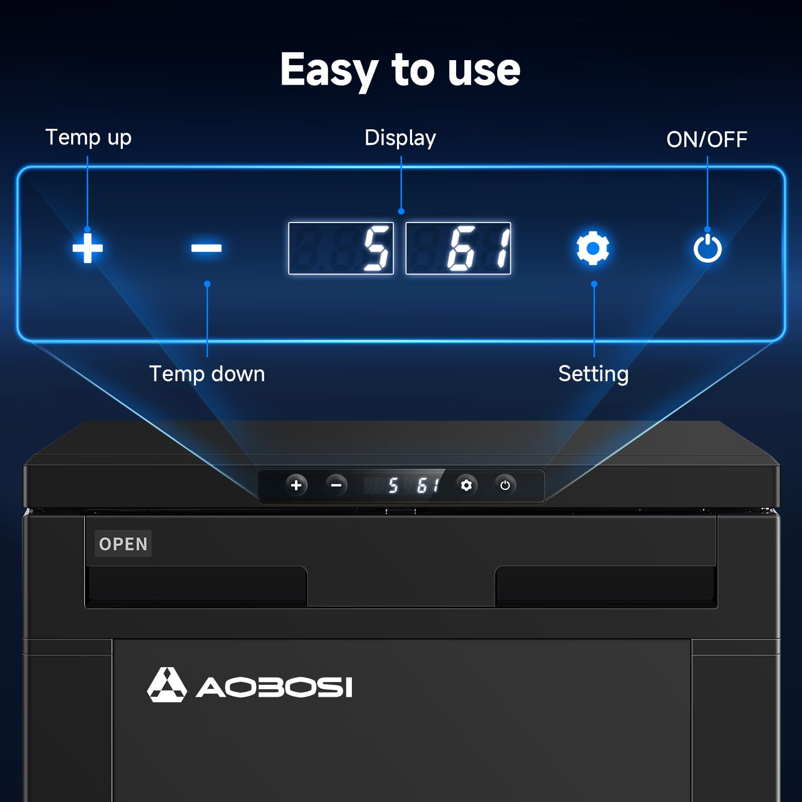 AAOBOSI 83L Campervan Fridge, Camping Refrigerator with APP Control, 12V Fridge Freezer for Campervan, Car, Truck, Boat, Motorhome, Travel