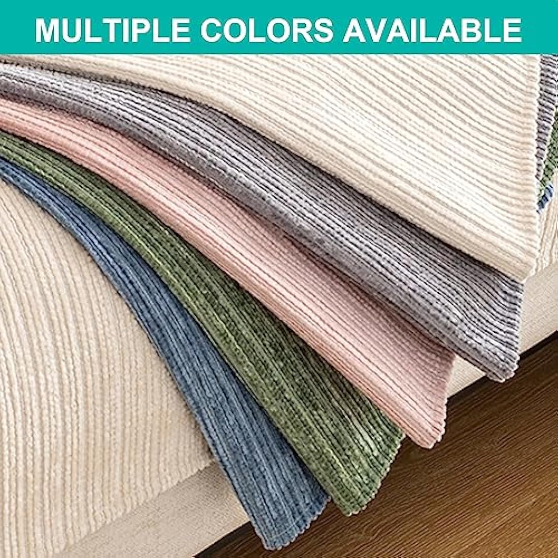 SHANNA Soft Chenille Sofa Cover 1/2/3/4 Seater, New Universal Non-Slip Corner Sofa Cover L Shape Solid Thick Textured Sofa Slipcovers for Living Room(White, 90 * 210cm Seat Cover)