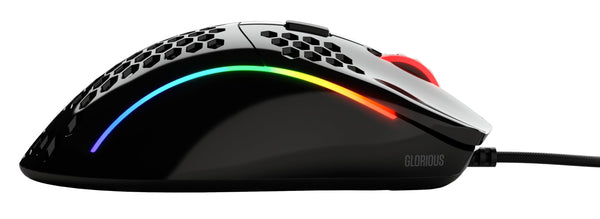 Glorious Gaming Model D Wired Gaming Mouse - 68g Superlight Honeycomb Design, RGB, Ergonomic, Pixart 3360 Sensor, Omron Switches, PTFE Feet, 6 Buttons - Glossy Black