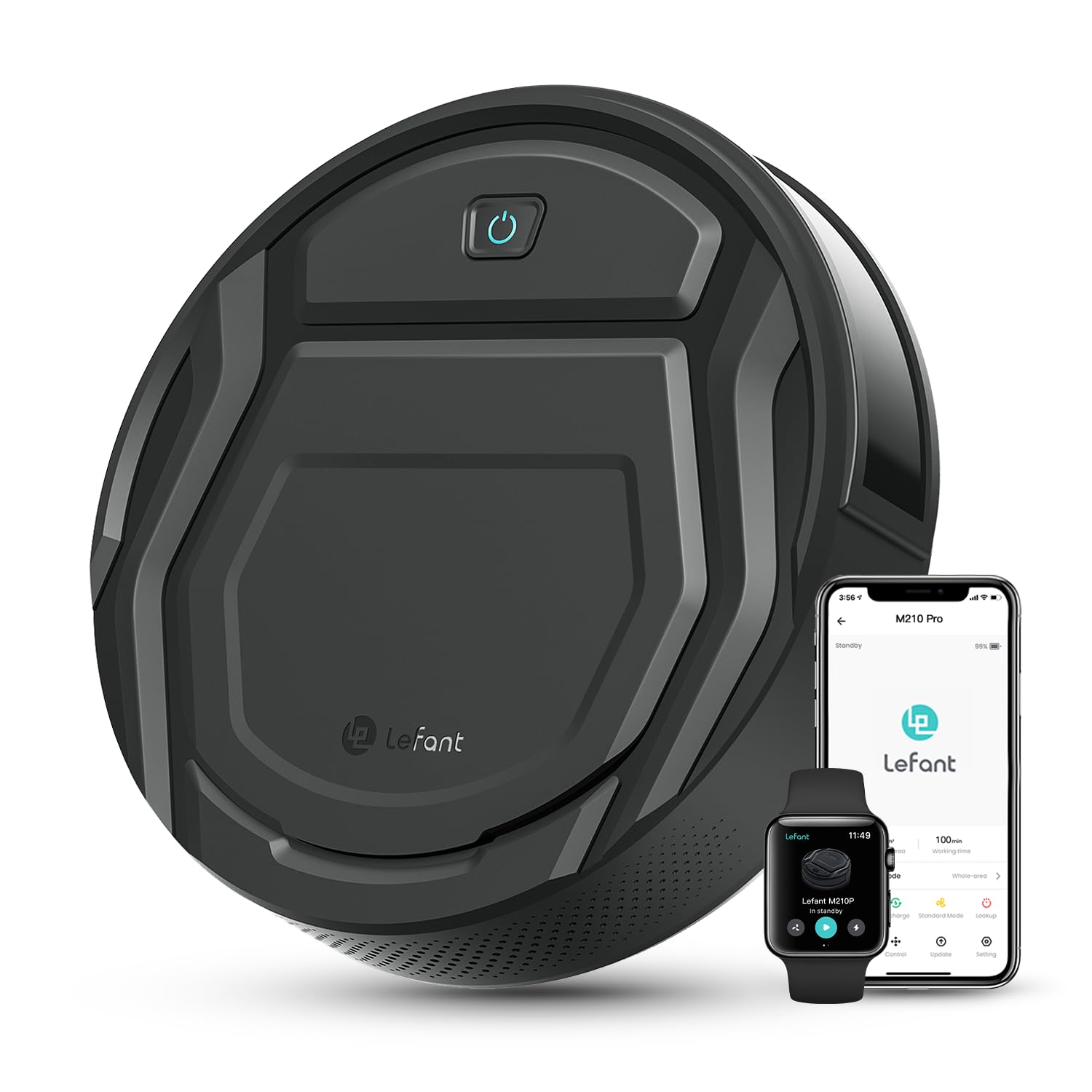 Lefant M210P Robot Vacuum Cleaner, Featured Carpet Cleaner Small Robot 7.8cm Thin 28cm DIA, Robotic Vacuum Alexa Voice Control Self-Charging Ideal for Pet Hair Hard Floor and Carpet