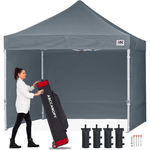 ABCCANOPY 3x6M Pop Up Gazebo Canopy Commercial Tents Market stall with 4 Removable Sidewalls and Roller Bag Bonus 4 Weight Bags (Grey)