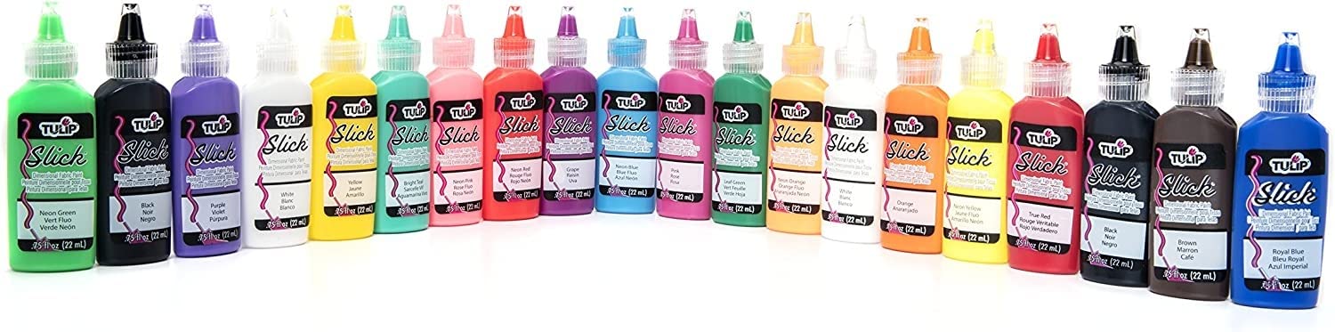 I Love To Create Tulip Dimensional Fabric Paint Set, Multi-Colour, 22 ml (Pack of 20)