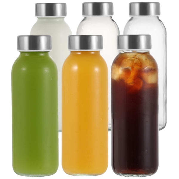 LIMILI Glass Bottles With Stainless Steel Lids, 300/350/750/1000ML Water Bottles, Leak Proof Reusable Drinking Bottles for Hot Cold Drinks, Work, Gym, Home