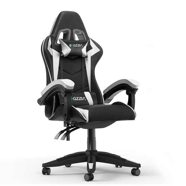 Gaming Chair, Ergonomic Gaming Chair with Heated Seat, Height Adjustable Reclining Video Game Chair with Headrest and Lumbar Support, Big and Tall Gaming Chair for Adults (Basics, Black/Grey)