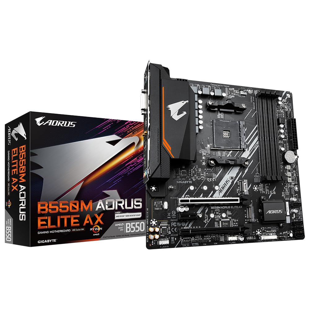 Gigabyte B550 AORUS ELITE V2 Motherboard - Supports AMD Ryzen 5000 Series AM4 CPUs, 12+2 Phases Digital Twin Power Design, up to 4733MHz DDR4 (OC), 2xPCIe 3.0 M.2, 2.5GbE LAN, USB 3.2 Gen1