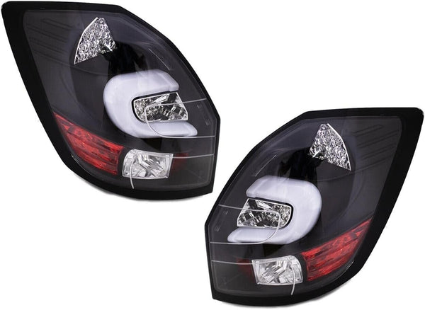 GAZOZ PERFORMANCE LED Tail Lights compatible with Fabia II 2007-2014 Mk2 - Black Base White Bar