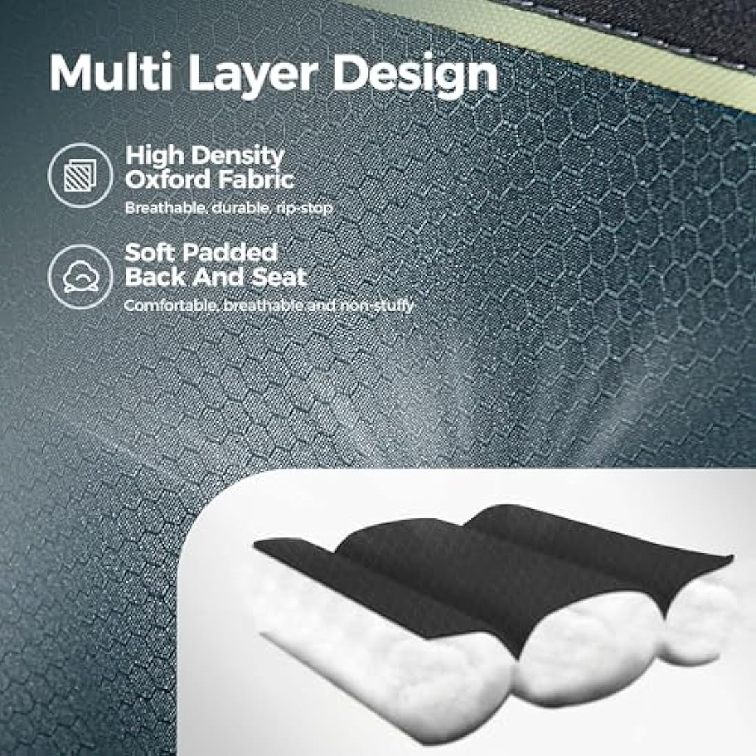 ALPHA CAMP Camping Chairs for Adults Heavy Duty Camping Chair Up to 200 kg Folding Camp Chair with Cup Holder and Cooler Bag for Outdoor Picnic Fishing, Lightweight and Portable, Green