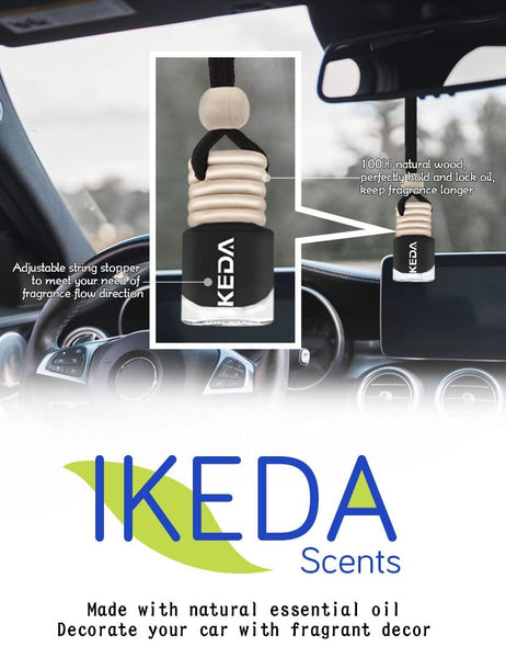 Ikeda scents Ikeda Car Air Fresheners | Automotive Hanging Pendant | Auto Perfume Diffuser with Real Oil | Strong and Long Last Fragrance | Fresh Smell Cover Odours | Car Accessories for Men Women