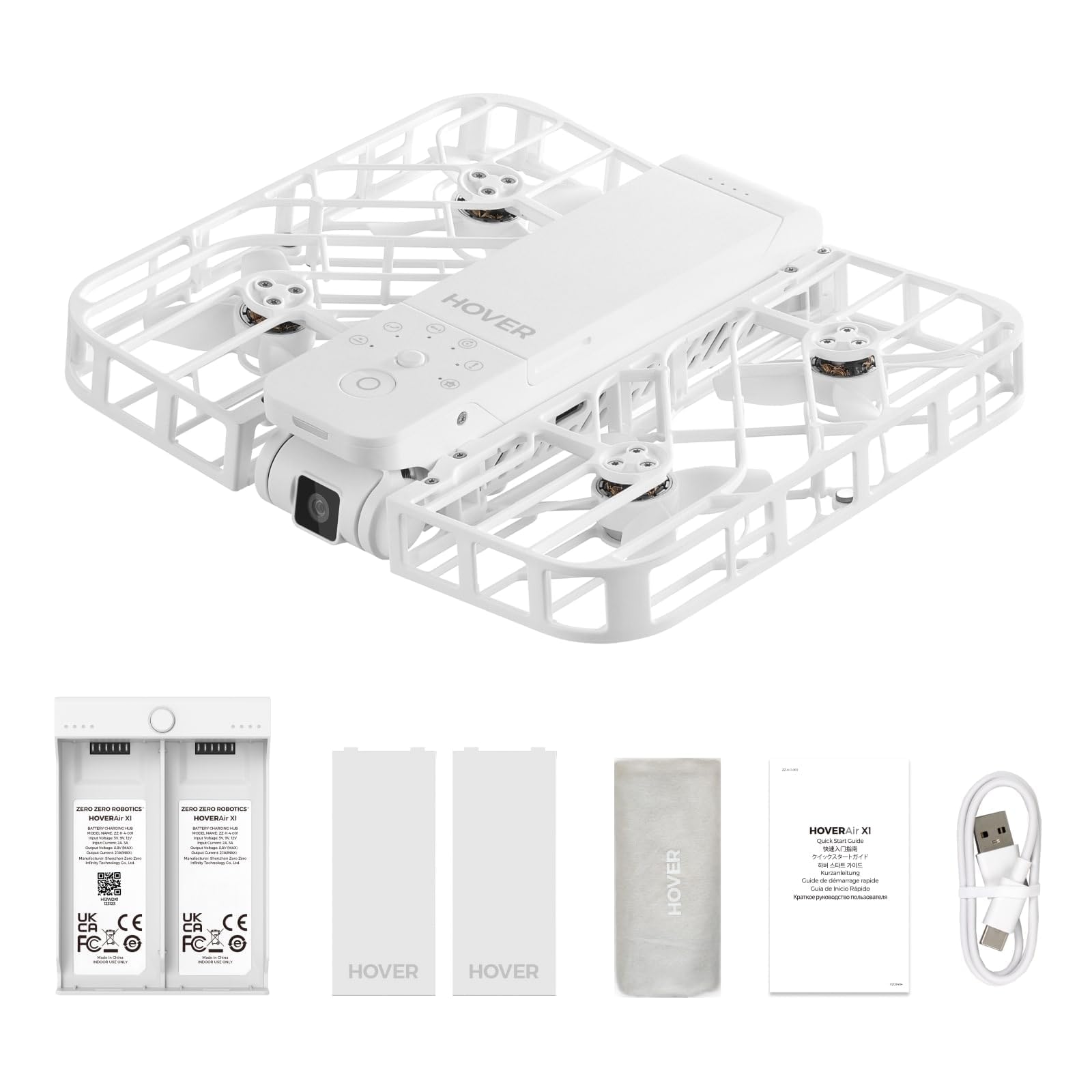 HOVERAir X1 Drone with Camera, Self-Flying Camera Drone with Follow Me Mode, Foldable Mini Drone with HDR Video Capture, Palm Takeoff, Intelligent Flight Paths, Hands-Free Control Black (Combo Plus)