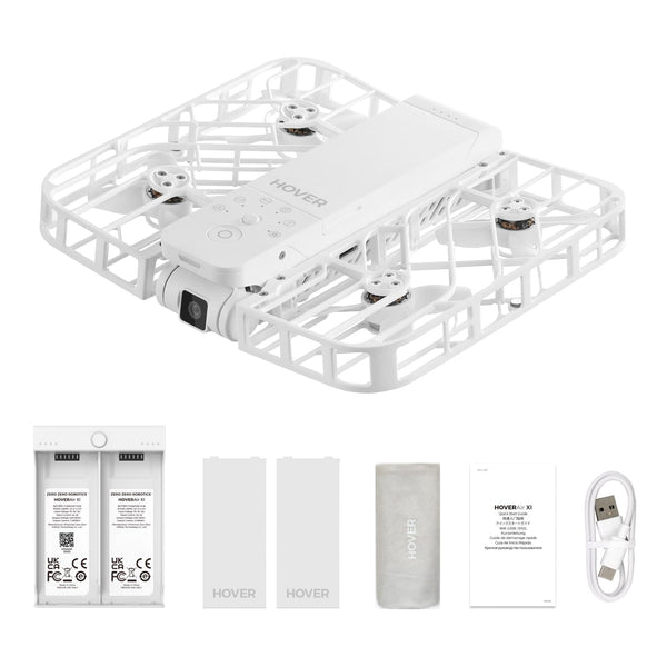 HOVERAir X1 Drone with Camera, Self-Flying Camera Drone with Follow Me Mode, Foldable Mini Drone with HDR Video Capture, Palm Takeoff, Intelligent Flight Paths, Hands-Free Control Black (Combo Plus)