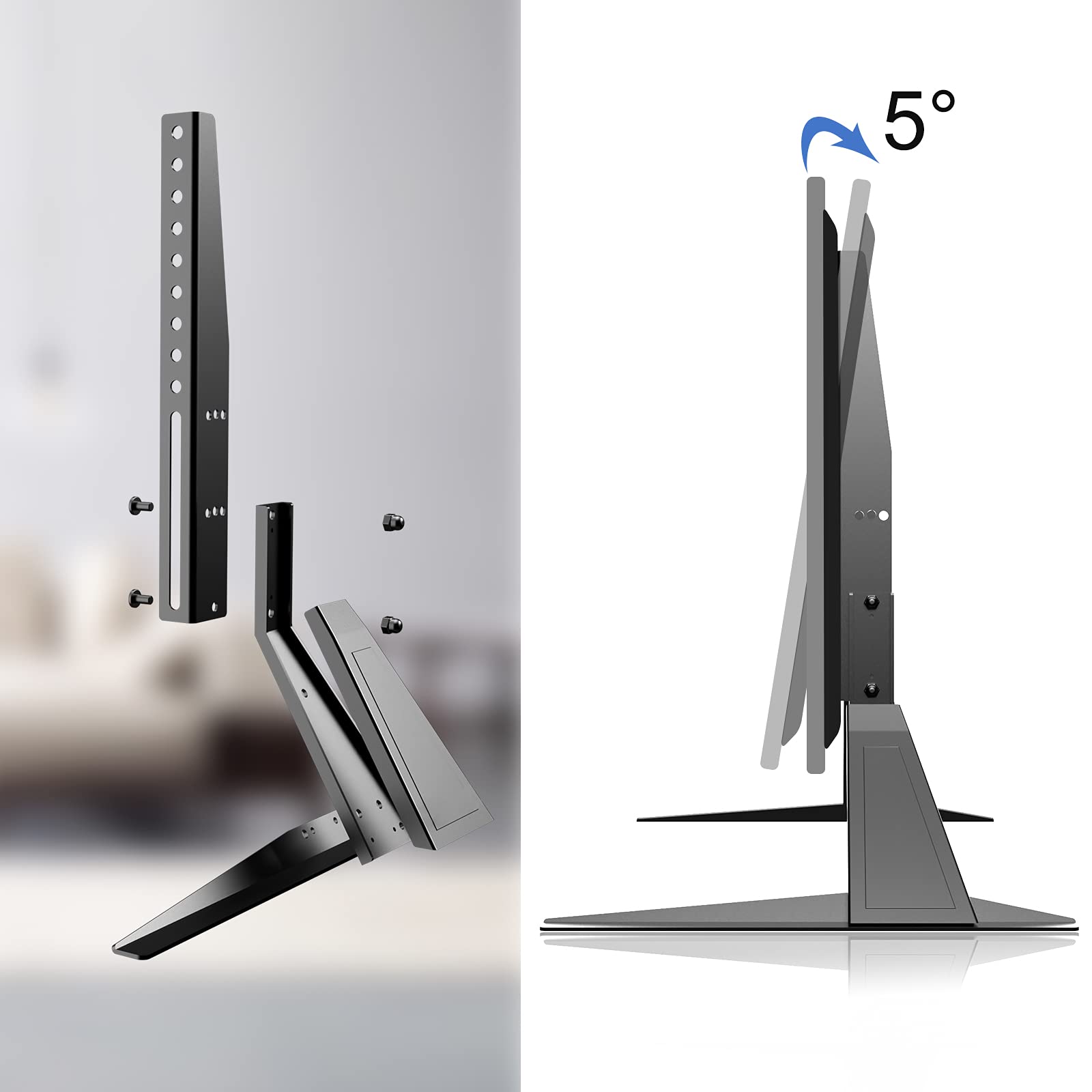 suptek Universal TV Stand, TV Leg Replacement for Most 22-65 inch LCD/LED/OLED/Plasma TVs, Adjustable Table Top TV Feet for Flat&Curved Screen, VESA up to 800x400mm, Capacity 50kgs