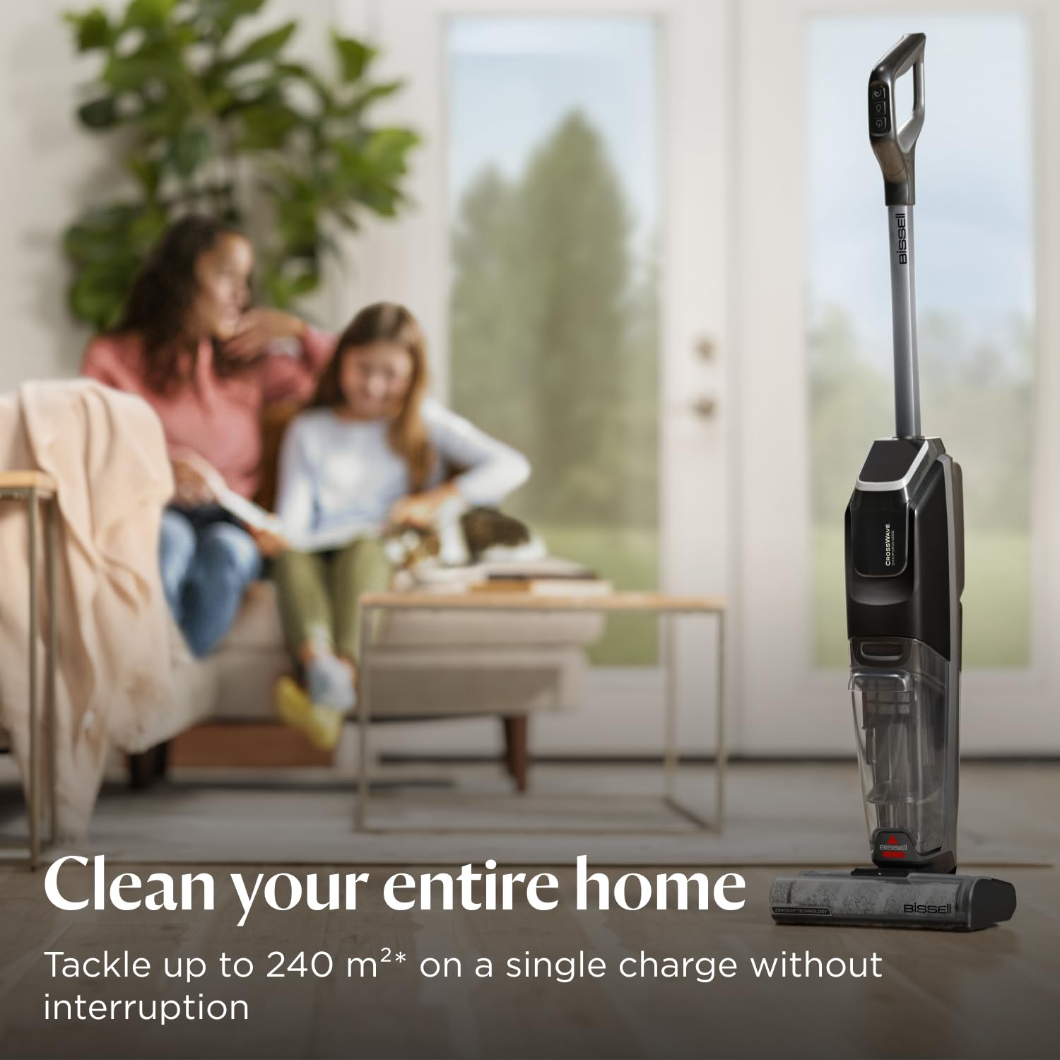 BISSELL CrossWave OmniForce, Wet and Dry Vacuum Cleaner, Powerful Floor Cleaner Machine, Multi-Surface, Cordless Vacuum Cleaner with Turbo Mode & Vacuum-Only Mode, Wet Vac up to 240m2, 69 dBA, 3912E