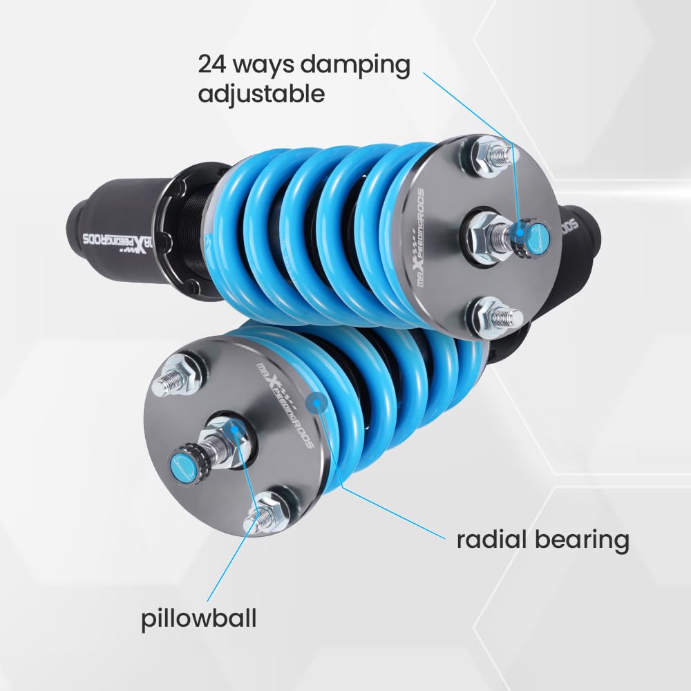 maXpeedingrods Coilovers for Honda Civic 1988-2000, for Honda CRX del Sol 1992-1995, for Acura Integra 1990-2001, 24 Levels Damper Adjustable Struts, Height Adjustable T6 Upgraded Lowering Kit