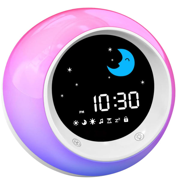 ICODE Time to Wake Alarm Clock for Kids, Children's Sleep Trainer, Kids Wake Up Light, Sleep Sound Machine