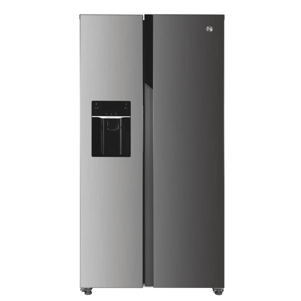 Hoover H-FRIDGE 500 MAXI Freestanding American Fridge Freezer with Water Dispenser, Side by Side, Total No Frost Technology, E Class, 532L Total Capacity, Inox, 91x67x177 cm - HHSBSO6174XWDK-1