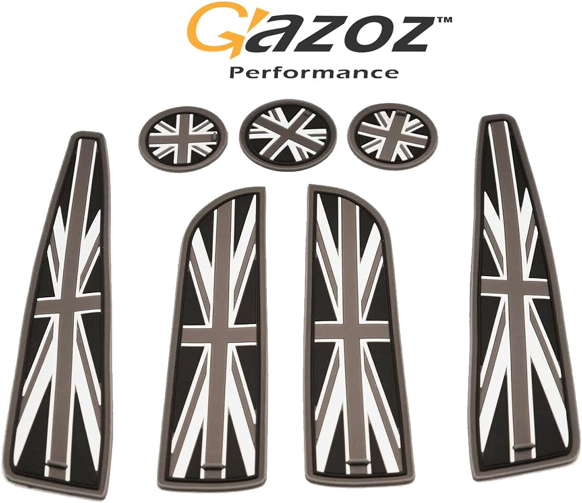 Gazoz Performance (7) Union Jack UK Flag Coaster Cup Holder Door Mats For 07-13 R56