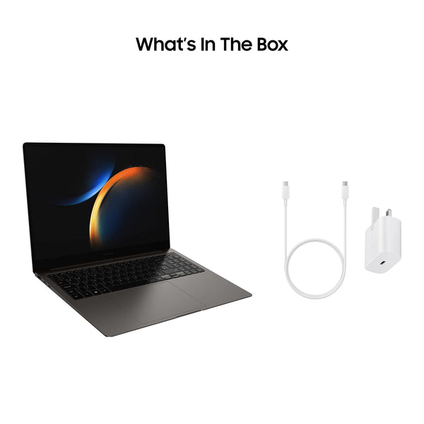 Samsung Galaxy Book3 Pro Wi-Fi Laptop, 14 Inch, 13th gen Intel Core i5 Processor, 8GB RAM, 256GB Storage, Graphite - Official