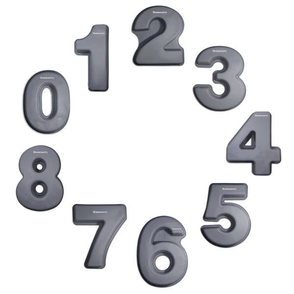 Honnesserry Number 0-8 Cake Tins, Non-Stick Silicone Number Baking Tins, Large Number Cake Moulds, Number Cake Pan for Birthday and Wedding