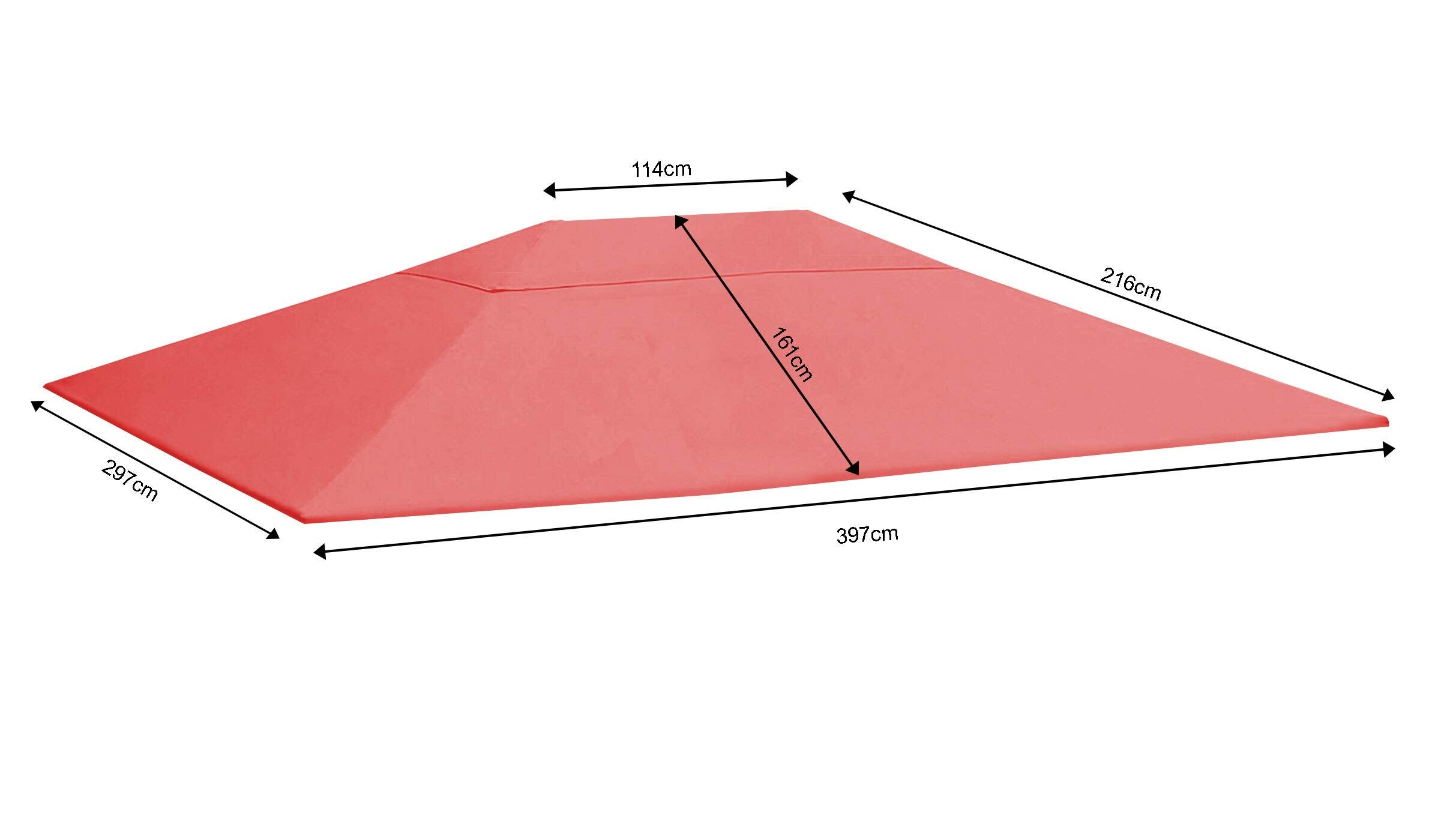 QUICK STAR Replacement Roof for Garden Gazebo 3x4m Orange-Red