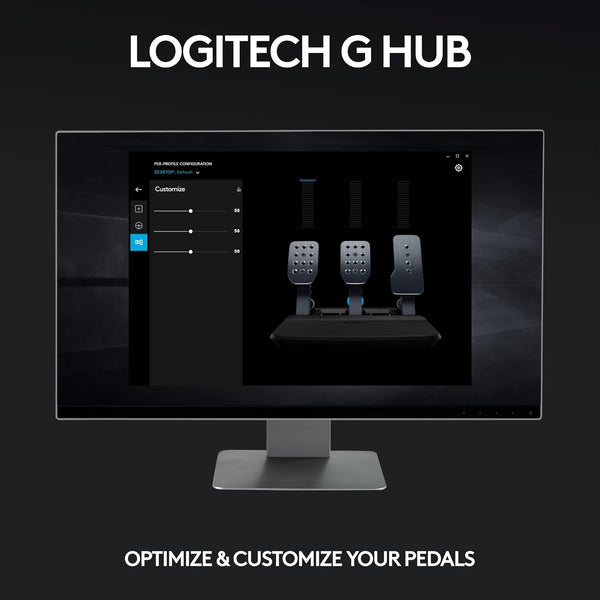 Logitech G PRO Racing Pedals - Racing Simulator Pedals with 100kg Load Cell Brake, Fully Customisable, Swappable Springs & Elastomers, Modular Design, Black