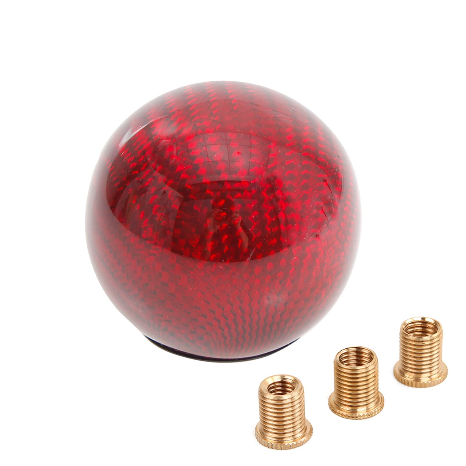 muge racing Carbon Fiber Shift Knob Gear Shifter Knobs with 3 Adapter Most Car Decorations Classic,Red-Long