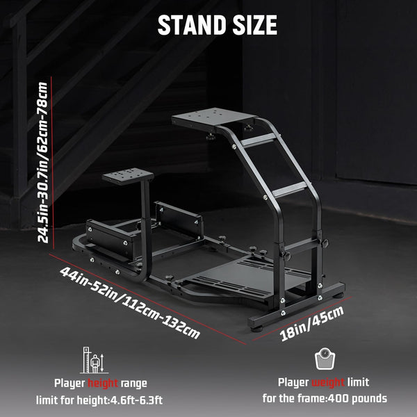 Dardoo Racing Simulator Cockpit Fits for Logitech G27 G29 G920 G923, Thrustmaster T300 T128X,Adjustable Driving Steering Wheel Stand Gaming Frame, Not Included Wheel, Pedal and Seat