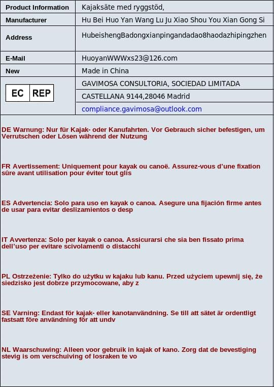 Kayak Seat with Back Support, Nylon Adjustable Canoe Paddle Board Seat, with Snap Hooks & Bag, Kayak Accessories